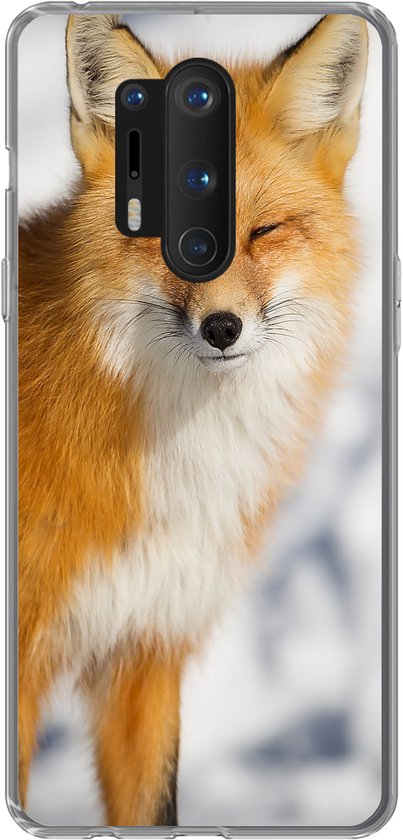 OnePlus 8 Pro - Renard - Neige - Rouge - Coque de téléphone en Siliconen
