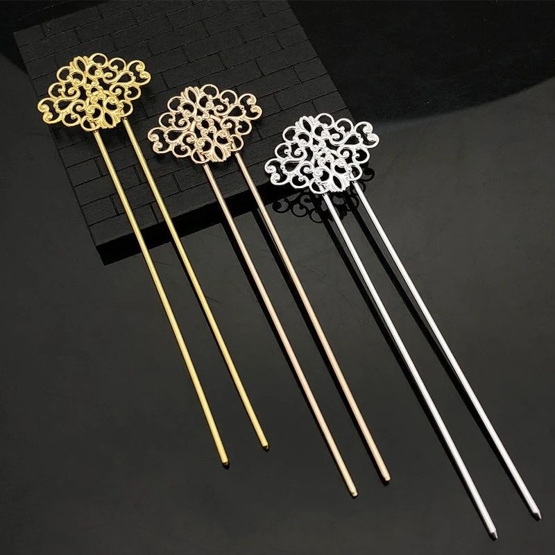 Copper Hair Stick Set – Floral Filigree, 140mm(祥云款) – Image 2