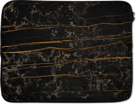 Housse pour ordinateur portable 17 pouces - Zwart - Goud - Or - Veine - Housse pour ordinateur portable - Dimensions intérieures 42,5x30 cm