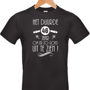 mypresent – T-shirt unisexe – noir – anniversaire – Il a duré 46 ans – taille L mypresent – T-shirt unisexe – noir – anniversaire – Il a duré 46 ans – taille L