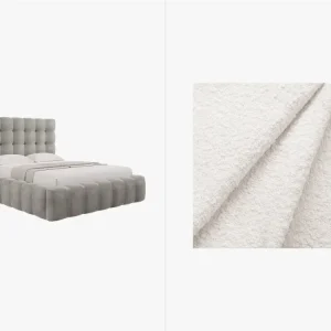 Mamaia Boucle Bett mit Stauraum und Headboard 140cm