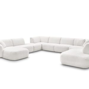 Canape panoramique fixe modulable ANDA avec 3 chauffeuses, 1 meridienne, 2 angles et 1 pouf Canape panoramique fixe modulable ANDA avec 3 chauffeuses, 1 meridienne, 2 angles et 1 pouf