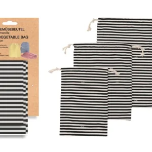 3er Set Beutel Baumwolle Streifen b/w 27×36,23×30,18x26cm 3er Set Beutel Baumwolle Streifen b/w 27×36,23×30,18x26cm