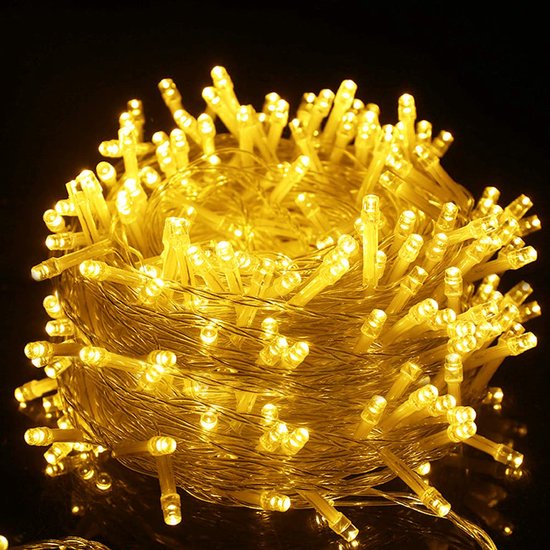 Guirlande lumineuse MUPOO pour intérieur et extérieur - IP44 10 m 100 LED jaune - Lumière féérique - 8 modes - Éclairage de Noël- Idéale pour les fêtes - Sapin de Noël