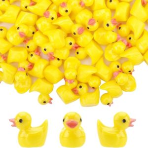 Lot de 50 mini canards en résine, mignons et miniatures, petits speelgoed jaunes, pour pot décoratif, micro-paysages et bricolage Lot de 50 mini canards en résine, mignons et miniatures, petits speelgoed jaunes, pour pot décoratif, micro-paysages et bricolage