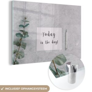 MuchoWow® Peinture sur verre 150×100 cm – Peinture sur verre acrylique – Citations – ‘ Today c’est le jour !’ – Dictons – Photo sur verre – Peintures MuchoWow® Peinture sur verre 150×100 cm – Peinture sur verre acrylique – Citations – ‘ Today c’est le jour !’ – Dictons – Photo sur verre – Peintures