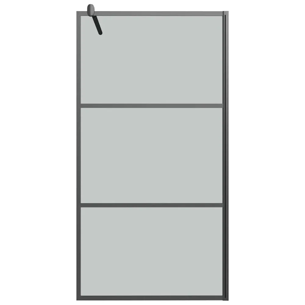 Walk-in Shower Wall 100x195cm Dark ESG Glass Black – Image 3