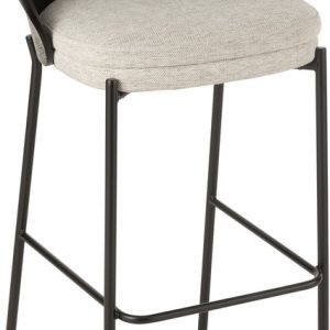 J-Line chaise De Bar Lone – contreplaqué/métal – noir/gris J-Line chaise De Bar Lone – contreplaqué/métal – noir/gris