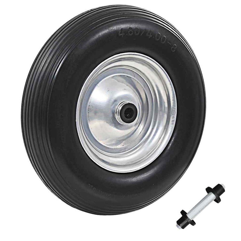 Wheelbarrow Wheel with Axle Solid PU 4.00-8 390 mm Wheelbarrow Wheel with Axle Solid PU 4.00-8 390 mm