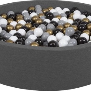 KiddyMoon piscine à balles ronde piscine à balles 120x30cm/300 balles ∅ 7cm piscine à balles balles colorées pour groupe de jeu bébé, fabriquée dans l’UE, gris foncé: blanc-gris-noir-or KiddyMoon piscine à balles ronde piscine à balles 120x30cm/300 balles ∅ 7cm piscine à balles balles colorées pour groupe de jeu bébé, fabriquée dans l’UE, gris foncé: blanc-gris-noir-or