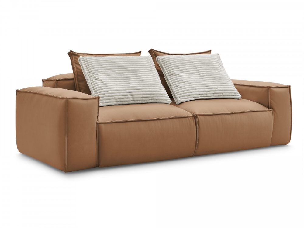 Canape droit fixe 3 places ultra moelleux BOHEME cuir vegan