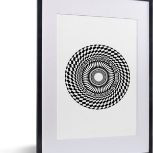 Illustration d’un mandala noir et blanc avec motif diamant 30×40 cm – petit Illustration d’un mandala noir et blanc avec motif diamant 30×40 cm – petit