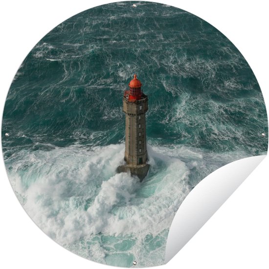Garden Circle Phare – La Jument – Mer – 120×120 cm – Affiche de Jardin Ronde – Extérieur – XXL Garden Circle Phare – La Jument – Mer – 120×120 cm – Affiche de Jardin Ronde – Extérieur – XXL
