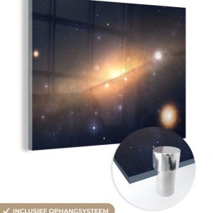 MuchoWow® Peinture sur verre 120×90 cm – Peinture sur verre acrylique – Une illustration orange de la Voie Lactée – Photo sur verre – Peintures MuchoWow® Peinture sur verre 120×90 cm – Peinture sur verre acrylique – Une illustration orange de la Voie Lactée – Photo sur verre – Peintures