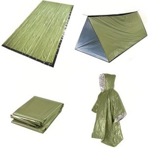 Kits d’abri d’urgence, abri de survie 1 tente de survie 1 couverture Mylar 1 sac de couchage d’urgence 1 poncho pour kits de voiture extérieurs, camping, randonnée, préparation aux tremblements de terre – Légumes Kits d’abri d’urgence, abri de survie 1 tente de survie 1 couverture Mylar 1 sac de couchage d’urgence 1 poncho pour kits de voiture extérieurs, camping, randonnée, préparation aux tremblements de terre – Légumes