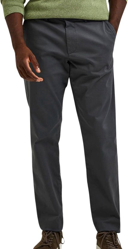 Pantalon chino coupe slim New Miles SELECTED - Homme - Dark Shadow - W33 X L32