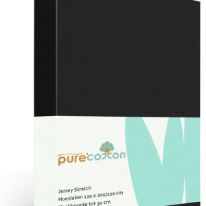 Hoeslaken 120×200 Katoen – Jersey – Plus de couleurs – Sans repassage – Longue durée de vie – Zwart Hoeslaken 120×200 Katoen – Jersey – Plus de couleurs – Sans repassage – Longue durée de vie – Zwart