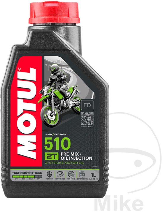 Huile 510 Technosynthese Motul pour moteur 2T graissage separé ou mélange 1litre