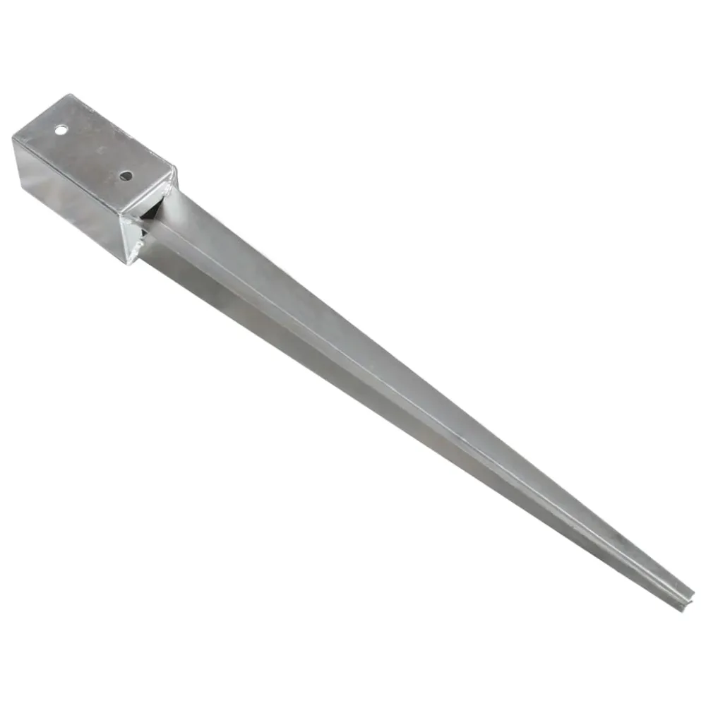 Ground Spikes 6 pcs Silver 7x7x75 cm Galvanised Steel – Image 3