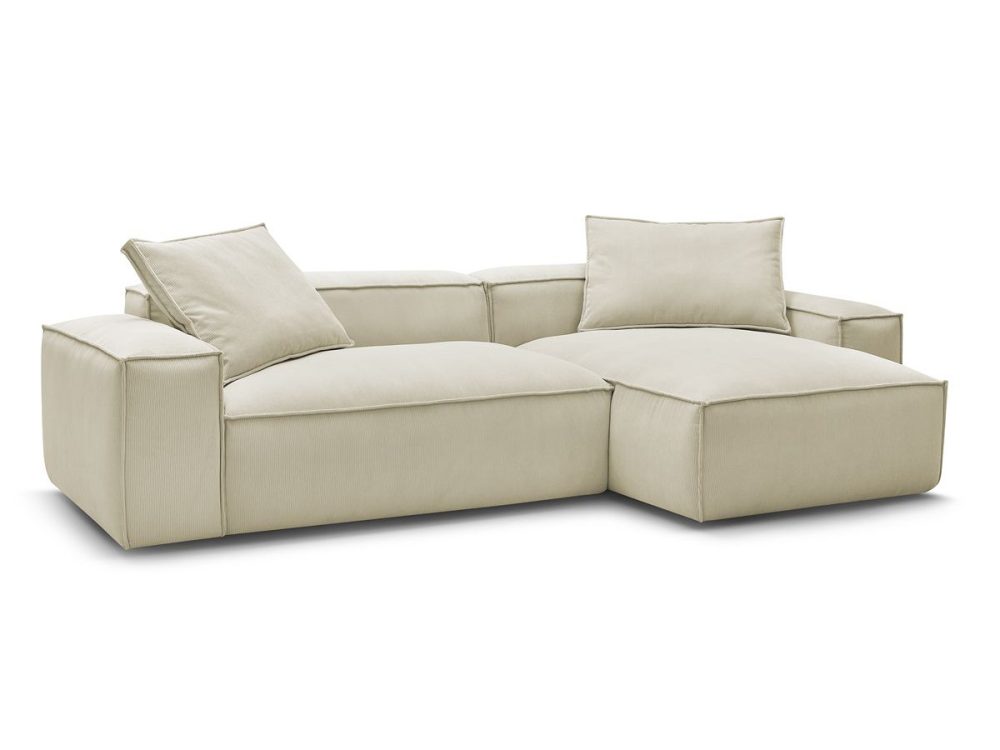 Canape d'angle reversible ultra moelleux BOHEME velours cotele