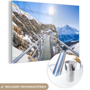 MuchoWow® Peinture sur verre 150×100 cm – Peinture acrylique sur verre – Passerelle sur les montagnes de Grindelwald – Photo sur verre – Peintures MuchoWow® Peinture sur verre 150×100 cm – Peinture acrylique sur verre – Passerelle sur les montagnes de Grindelwald – Photo sur verre – Peintures