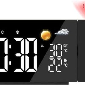 Juste une minute | Station météo | Réveil | Radio | Avec projection Juste une minute | Station météo | Réveil | Radio | Avec projection
