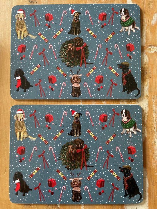 Napperons Alex Clark (TAILLE MOYENNE) Chiens de Noël ~ Chiens Noël/ hiver