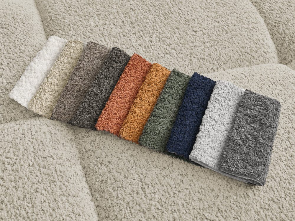 Canape d'angle fixe ALYA tissu bouclette – Image 3