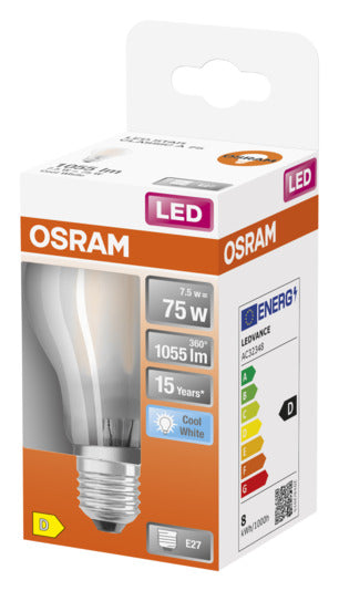 OSRAM LED-Lampe Retrofit Star Classic A E27 7.5W 1055lm frosted Cool White – Image 2
