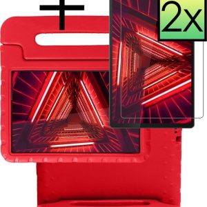Kids Kinder Lenovo M10 FHD Plus avec 2 pièces en Glas protecteur d&rsquo;écran Lenovo Tab M10 FHD Plus – Rouge
