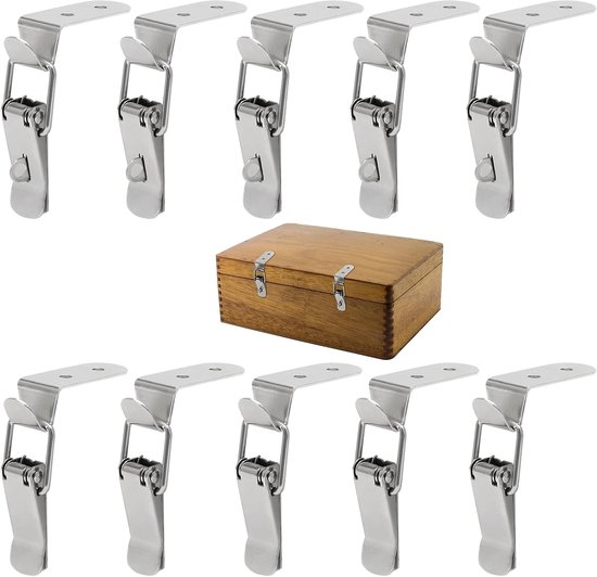 Pack de 10 Loquets de Tension Robustes - 76,5 x 24 mm - Petite Fixation d'Angle - Verrou à Clic avec Fusible - Serrure de Valise pour Remorques - Pince de Bordure - Portes d'Armoire - Boîtes à Outils