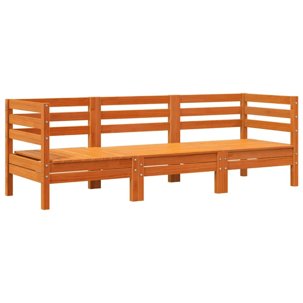 Garden Sofa | Wax Brown | Solid Pine Wood | 3-Seater | Modular – Image 2