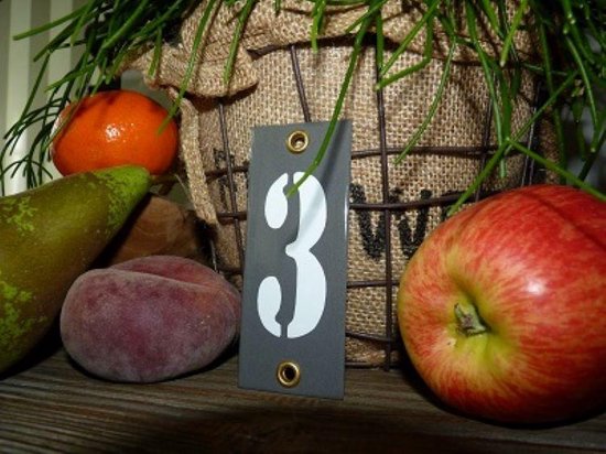 Numéro de maison en émail gris 4x10 numéro '3'