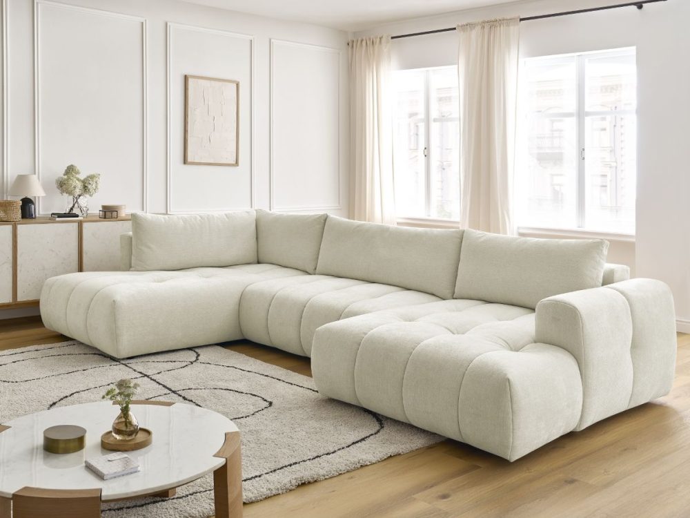 Canape panoramique convertible FUJI tissu lisse – Image 3