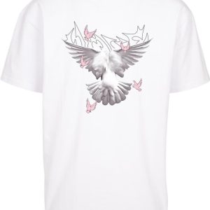 Mister Tee – T-shirt Oversize Colombes pour Homme – M – Wit Mister Tee – T-shirt Oversize Colombes pour Homme – M – Wit