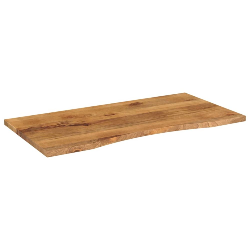 Desk Top with Curve 140x50x2.5 cm Solid Wood Rough Mango – Image 2