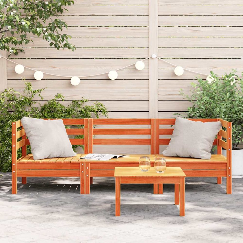 Garden Sofa | Wax Brown | Solid Pine Wood | 3-Seater | Modular – Image 3