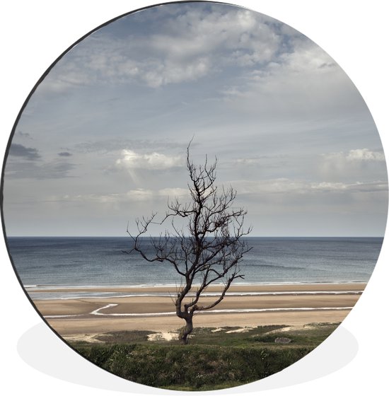 Le célèbre Omaha Beach aux Plages du D-Day en Normandie Cercle mural aluminium ⌀ 30 cm / Mer et plage - tirage photo sur cercle mural / cercle vivant / cercle jardin (décoration murale)