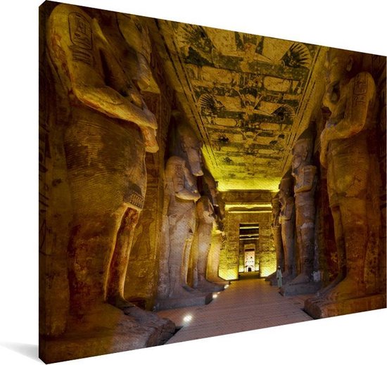 Intérieur du temple de Ramsès II Abou Simbel en Egypte Toile 180x120 cm - Tirage photo sur Toile (Décoration murale salon / chambre) XXL / Groot format!