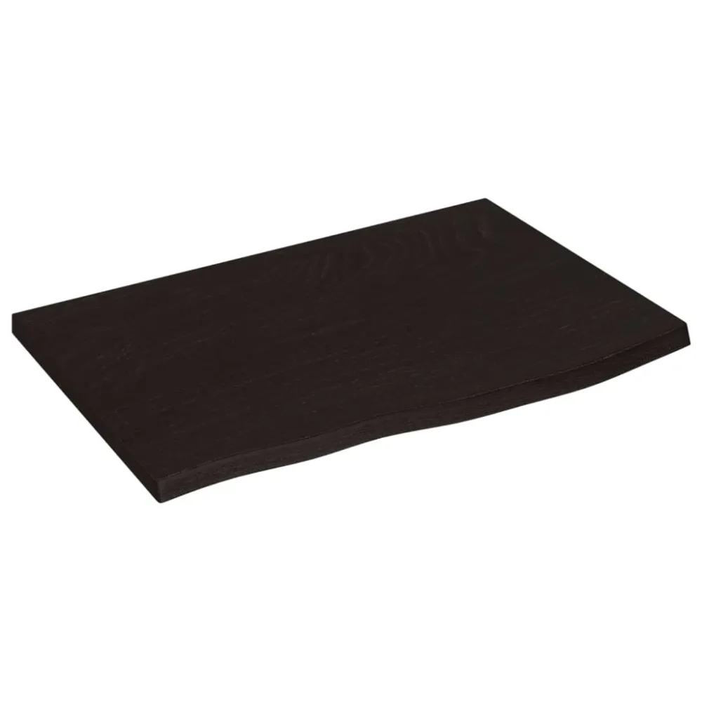 Bathroom Countertop Dark Brown 60x40x(2-4) cm Treated Solid Wood – Image 2