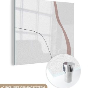 MuchoWow® Peinture sur verre 20×20 cm – Peinture sur verre acrylique – Ligne – Pastel – Design – Photo sur verre – Peintures MuchoWow® Peinture sur verre 20×20 cm – Peinture sur verre acrylique – Ligne – Pastel – Design – Photo sur verre – Peintures