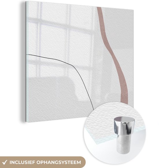 MuchoWow® Peinture sur verre 20x20 cm - Peinture sur verre acrylique - Ligne - Pastel - Design - Photo sur verre - Peintures