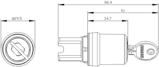 Interrupteur à clé Siemens ces OI ip69k Interrupteur à clé Siemens ces OI ip69k