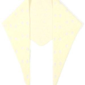 Foulard triangulaire remarquable à pois Jaune