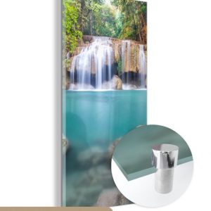 MuchoWow® Peinture sur Verre – Rochers recouverts de mousse devant la cascade du Parc National d’Erawan – 40×80 cm – Peintures sur Verre Peintures – Photo sur Glas MuchoWow® Peinture sur Verre – Rochers recouverts de mousse devant la cascade du Parc National d’Erawan – 40×80 cm – Peintures sur Verre Peintures – Photo sur Glas