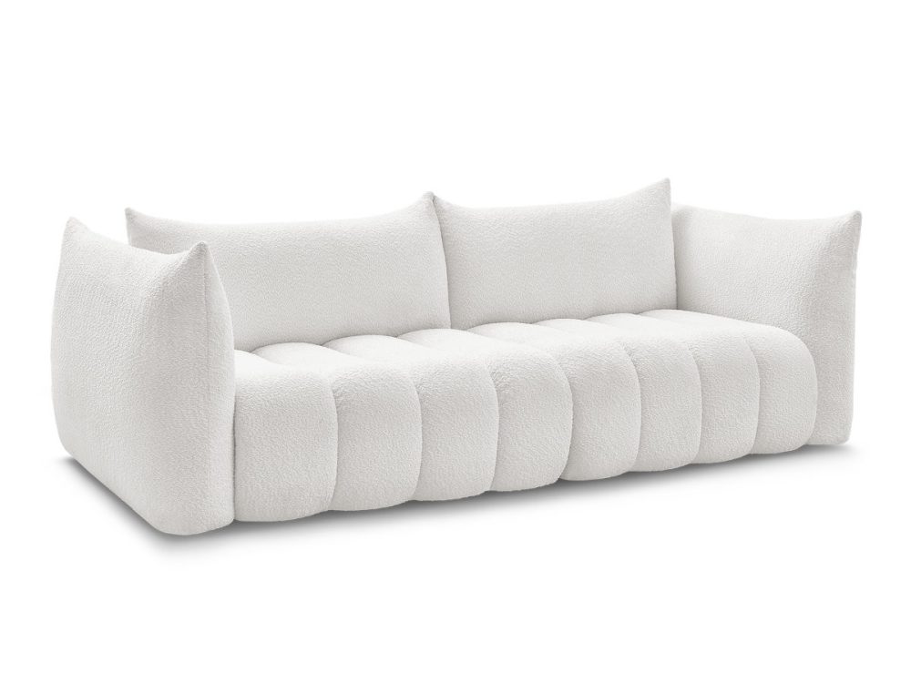 Canape droit fixe 4 places AZRA tissu bouclette