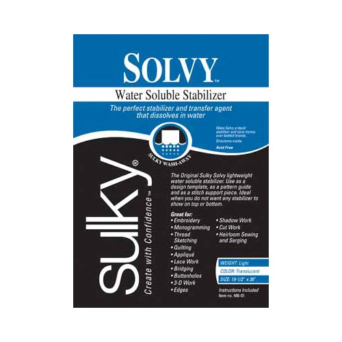 Paquet SULKY Solvy – blanc – 50 x 91cm (20″ x 36″) Paquet SULKY Solvy – blanc – 50 x 91cm (20″ x 36″)