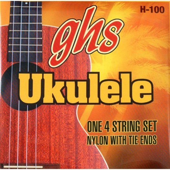 GHS H-100 Black Nylon Silverwound Baritone jeu de cordes pour ukulele GHS H-100 Black Nylon Silverwound Baritone jeu de cordes pour ukulele