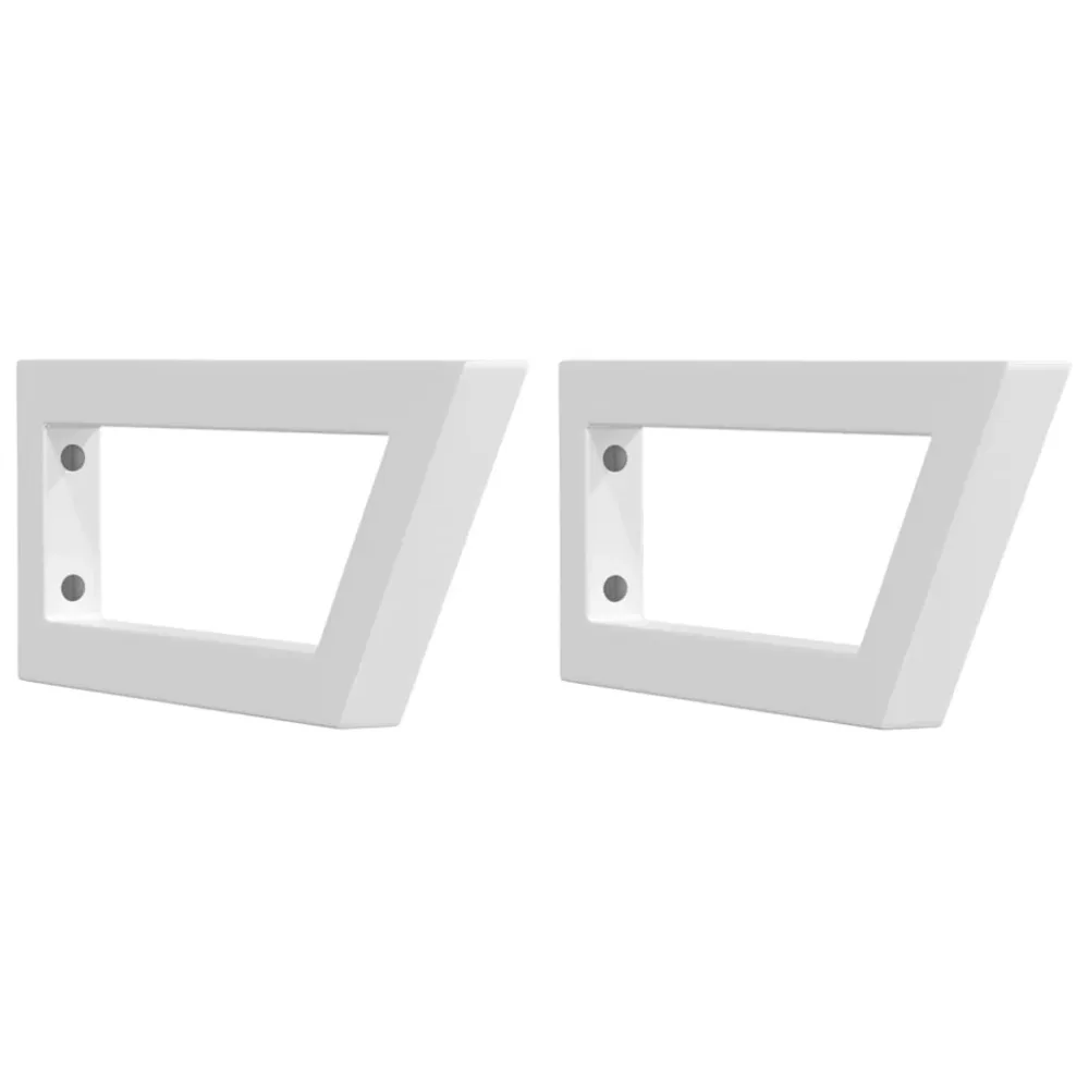 Shelf Brackets for Washbasin 2 pcs White Trapezium Steel – Image 2