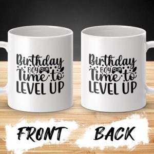 Garçon d&rsquo;anniversaire Level Up Tasse, Gaming Tasse d&rsquo;anniversaire, Cadeau Pour Gamer, Cadeau d&rsquo;anniversaire Pour Hem, Tasse Manette de Jeu
